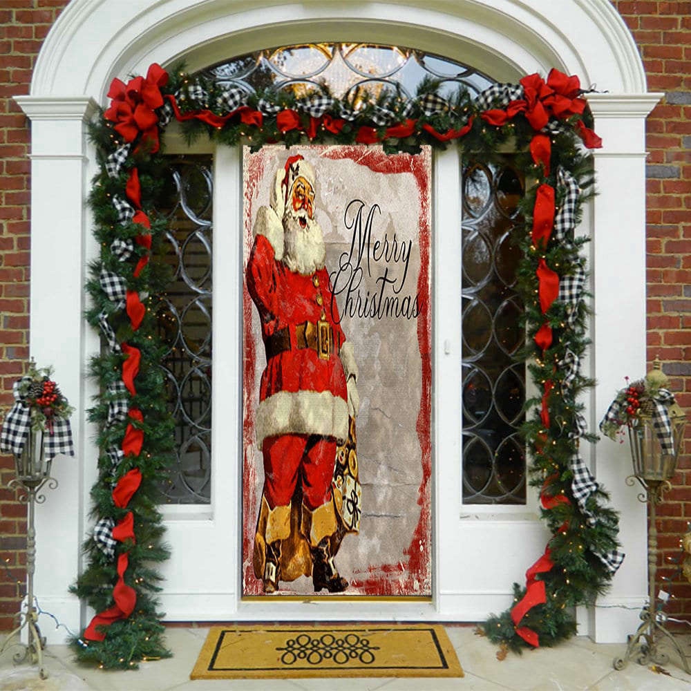 Antique Santa Door Cover, Christmas Door Covers, Christmas Gift For Family, Christmas Gift
