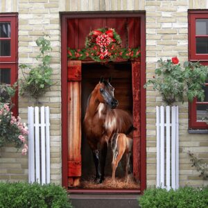 Arabian Horse Barn Door Cover Gifts For Home Decor Christmas Day Christmas Gift 2 gxxrro.jpg