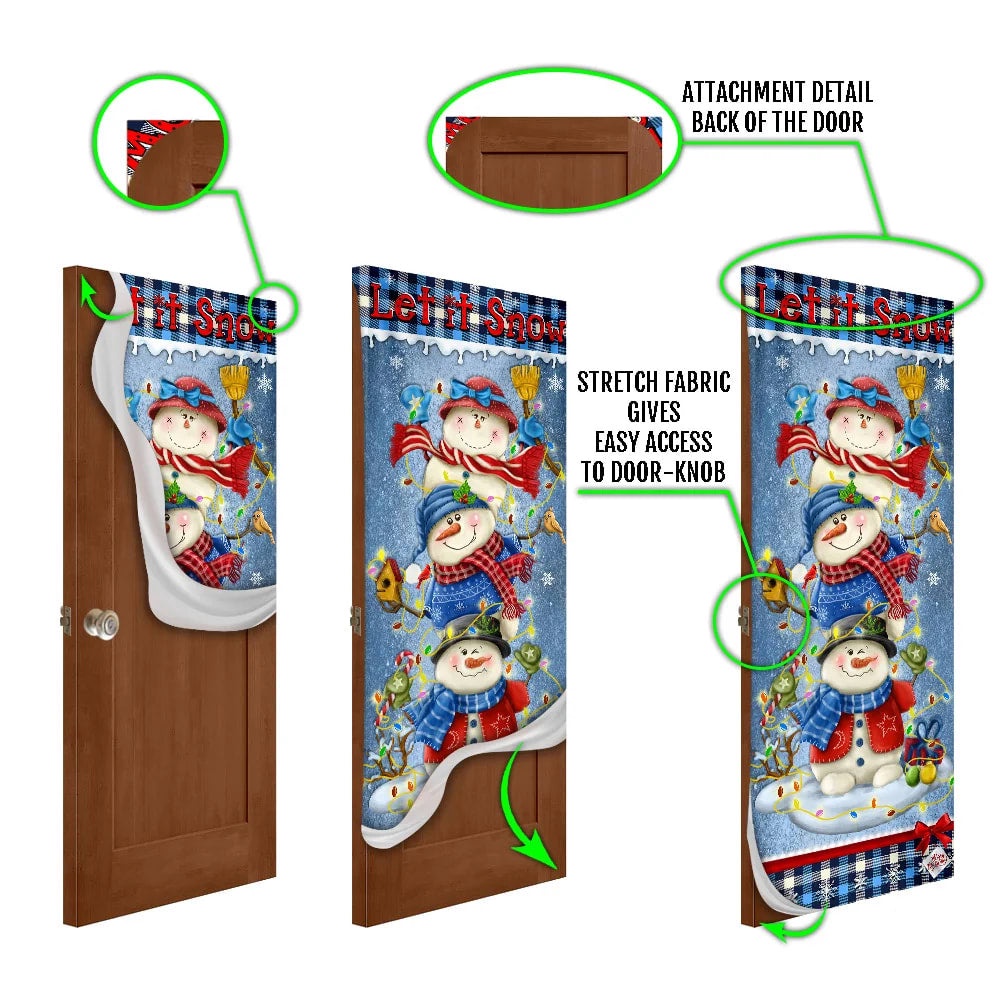 Banner Home Decor Let It Snowman Christmas Door Cover, Christmas Outdoor Decoration, Unique Gifts Doorcover, Christmas Gift