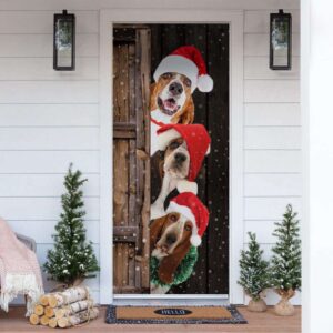 Basset Hound Christmas Door Cover, Best Gift…