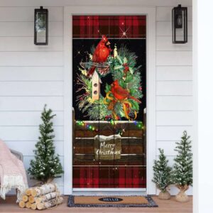Beautiful Cardinal Merry Christmas Door Cover, Cardinal…