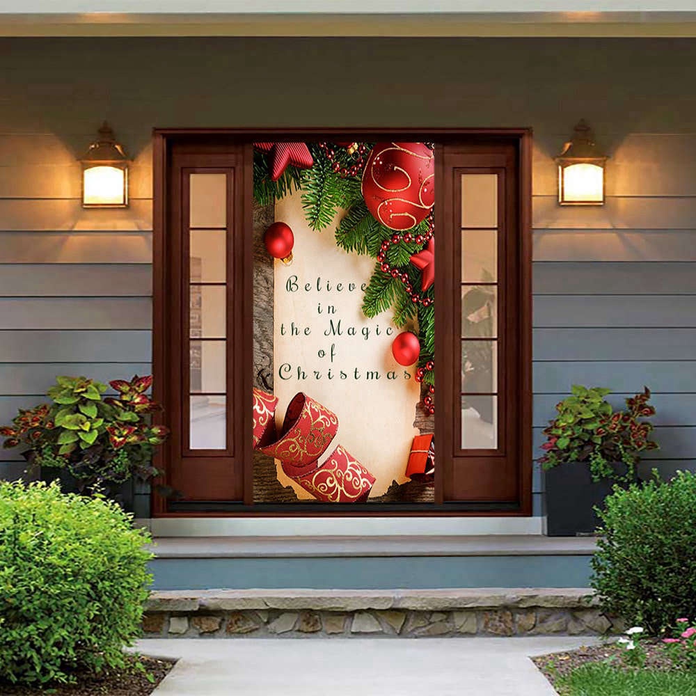 Believe Door Cover, Christmas Door Covers, Christmas Gift For Family, Christmas Gift