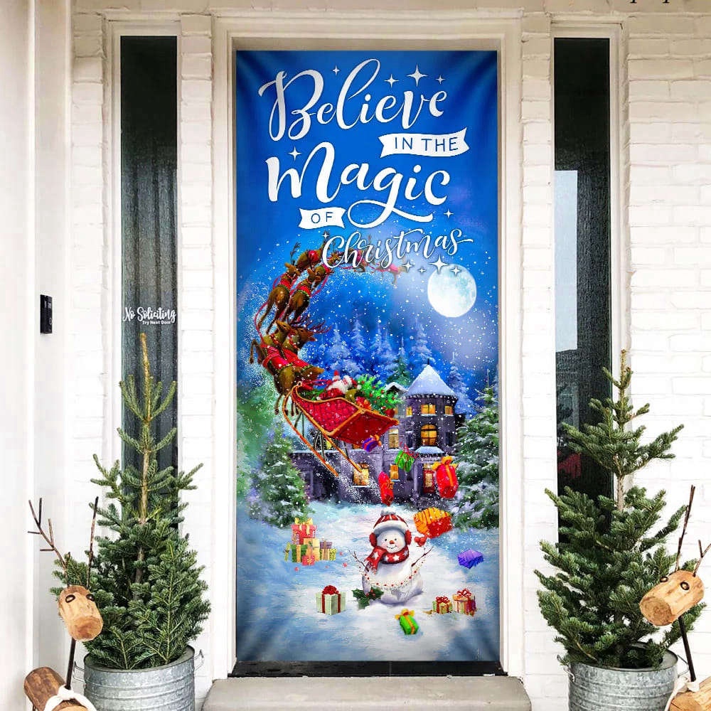 Believe In The Magic Of Christmas, Santa Claus Door Cover, Christmas Gift For Decor, Christmas Gift Believe In The Magic Of Christmas, Santa Claus Door Cover, Christmas Gift For Decor, Christmas Gift
