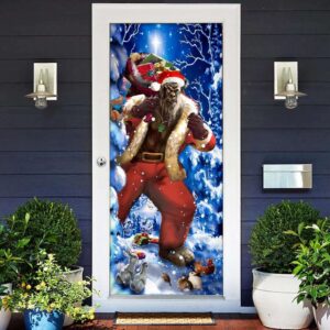 Bigfoot Door Cover Christmas Forest Decor Front Door Christmas Cover Gift For Decor Christmas Gift 3 v6cwwa.jpg