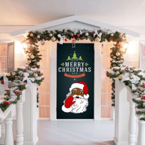 Black Santa Claus Decoration, Christmas Door Covers,…