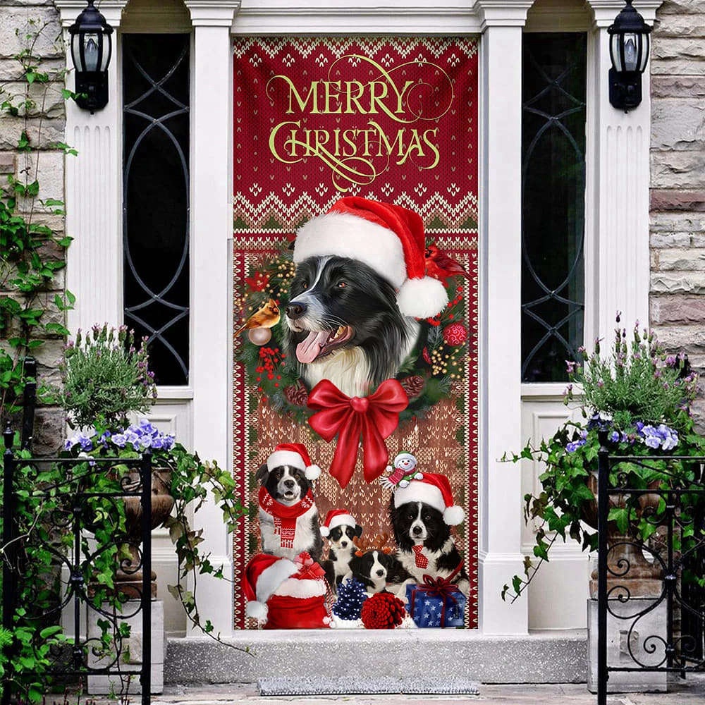 Border Collie with Christmas Begins Door Cover, Front Door Christmas Cover, Gift For Decor, Christmas Gift Border Collie with Christmas Begins Door Cover, Front Door Christmas Cover, Gift For Decor, Christmas Gift