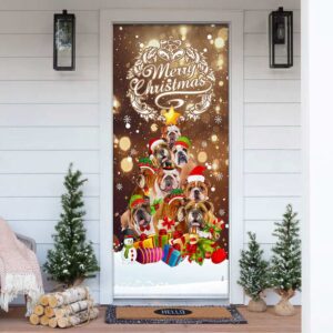 Boxer Dog Merry Christmas Door Cover Funny…