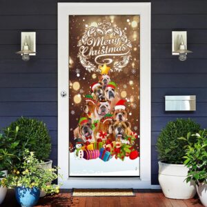 Bulldog Christmas Tree Door Cover Merry Christmas Front Door Christmas Cover Gifts For Dog Lovers Christmas Gift 2 mfwqvn.jpg