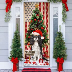 Cavalier Dog Christmas American Door Cover, Xmas…