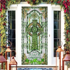 Celtic Cross Irish Shamrock Door Sticker Cover…