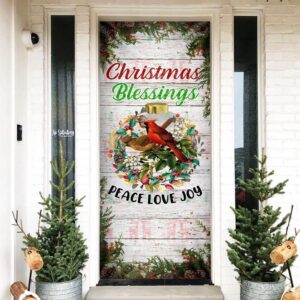 Christmas Cardinal Door Cover Christmas Blessings Love,…