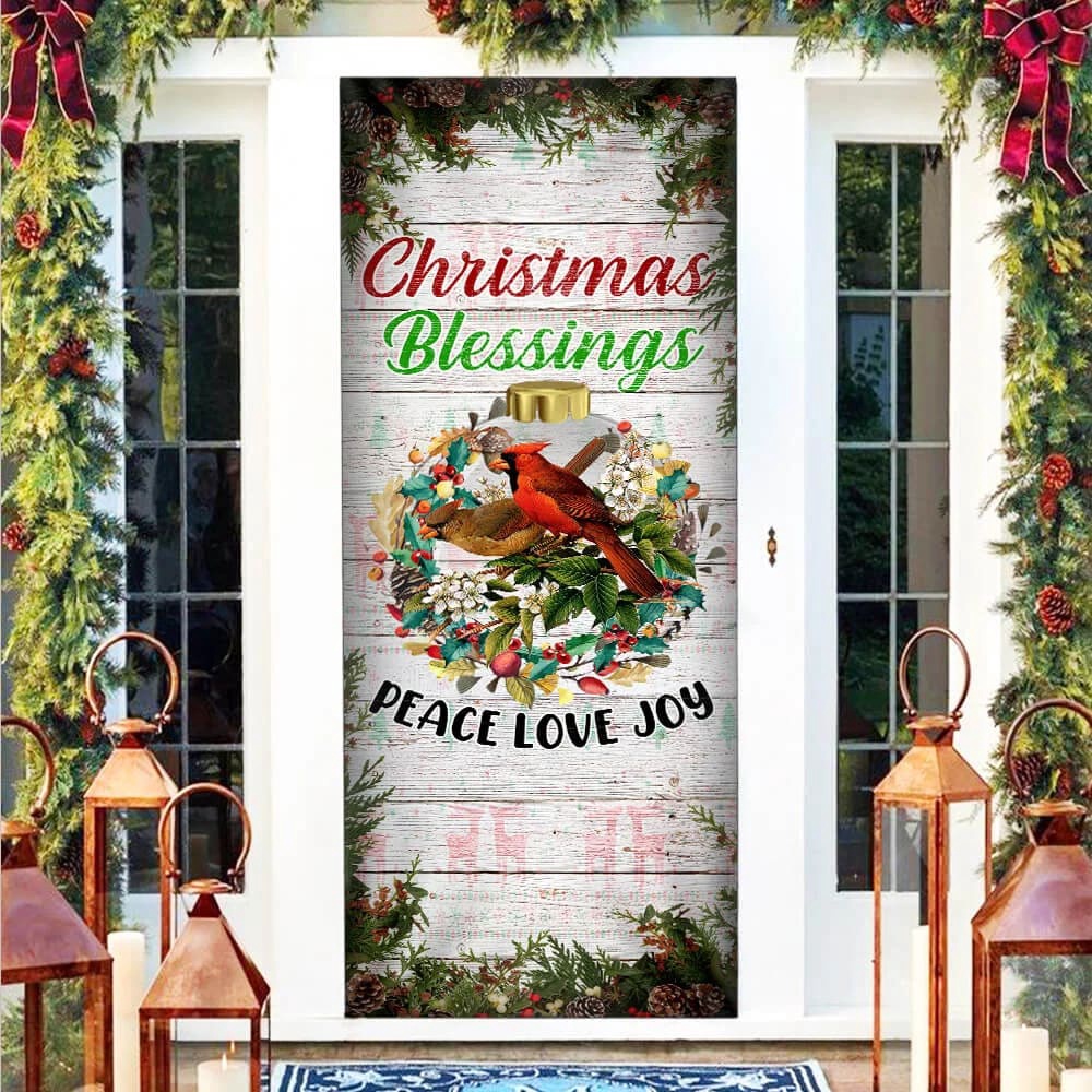 Christmas Cardinal Door Cover Christmas Blessings Love, Peace, Joy Cardinal Christmas Door Cover Decorations, Christmas Gift Christmas Cardinal Door Cover Christmas Blessings Love, Peace, Joy Cardinal Christmas Door Cover Decorations, Christmas Gift