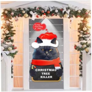 Christmas Cat Door Cover Decoration, Christmas Door…