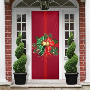 Christmas Decor Gift Background Red Door Cover,…