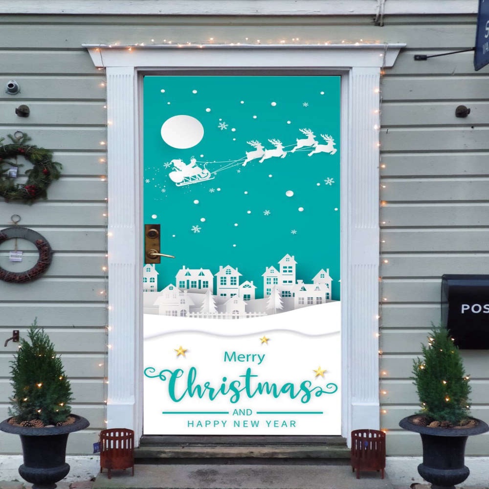 Christmas Door Banner, Cover For Front Door, Christmas Door Covers, Gift For Family, Christmas Gift