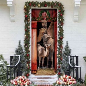 Christmas Door Cover Happy Family Camel, Christmas…