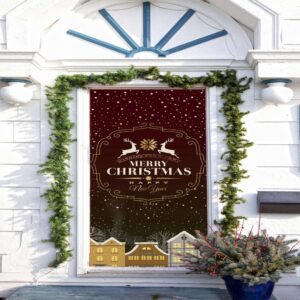 Christmas Door Cover, Happy Holidays Decorations, Christmas…