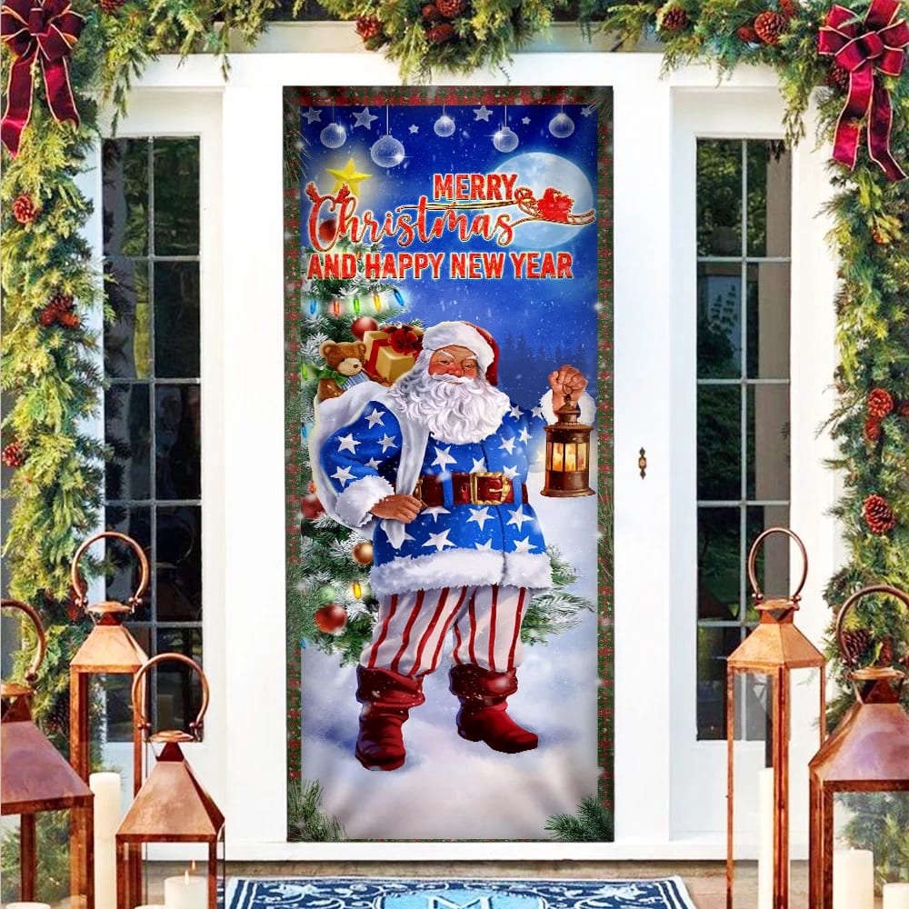 Christmas Door Cover Santa Merry Christmas And Happy New Year, Gift For Christmas, Christmas Gift Christmas Door Cover Santa Merry Christmas And Happy New Year, Gift For Christmas, Christmas Gift