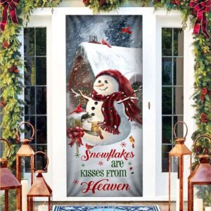 Christmas Door Cover Snowflakes Are Kisses From Heaven Gift For Christmas Christmas Gift 2 dqgyil.jpg