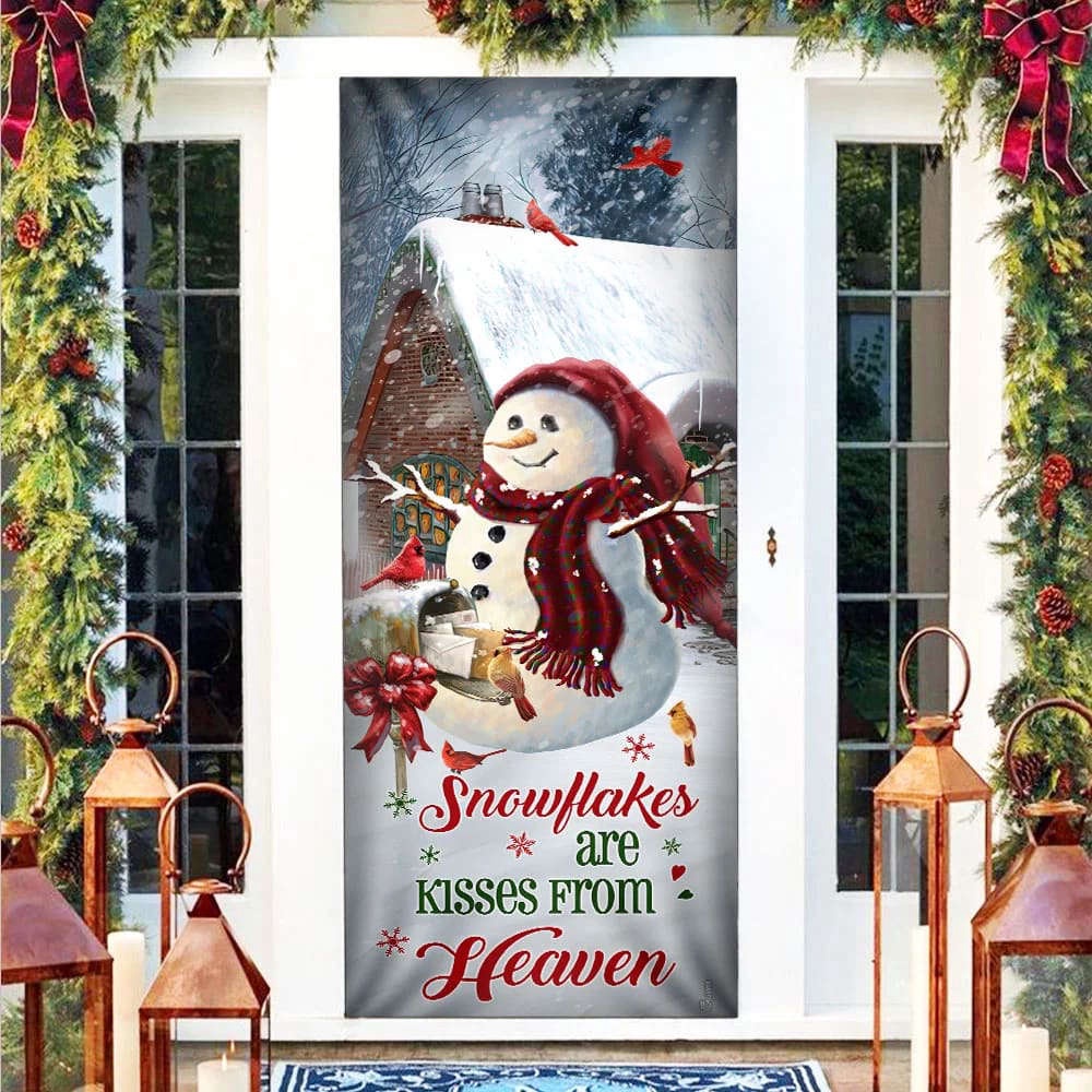 Christmas Door Cover Snowflakes Are Kisses From Heaven, Gift For Christmas, Christmas Gift Christmas Door Cover Snowflakes Are Kisses From Heaven, Gift For Christmas, Christmas Gift