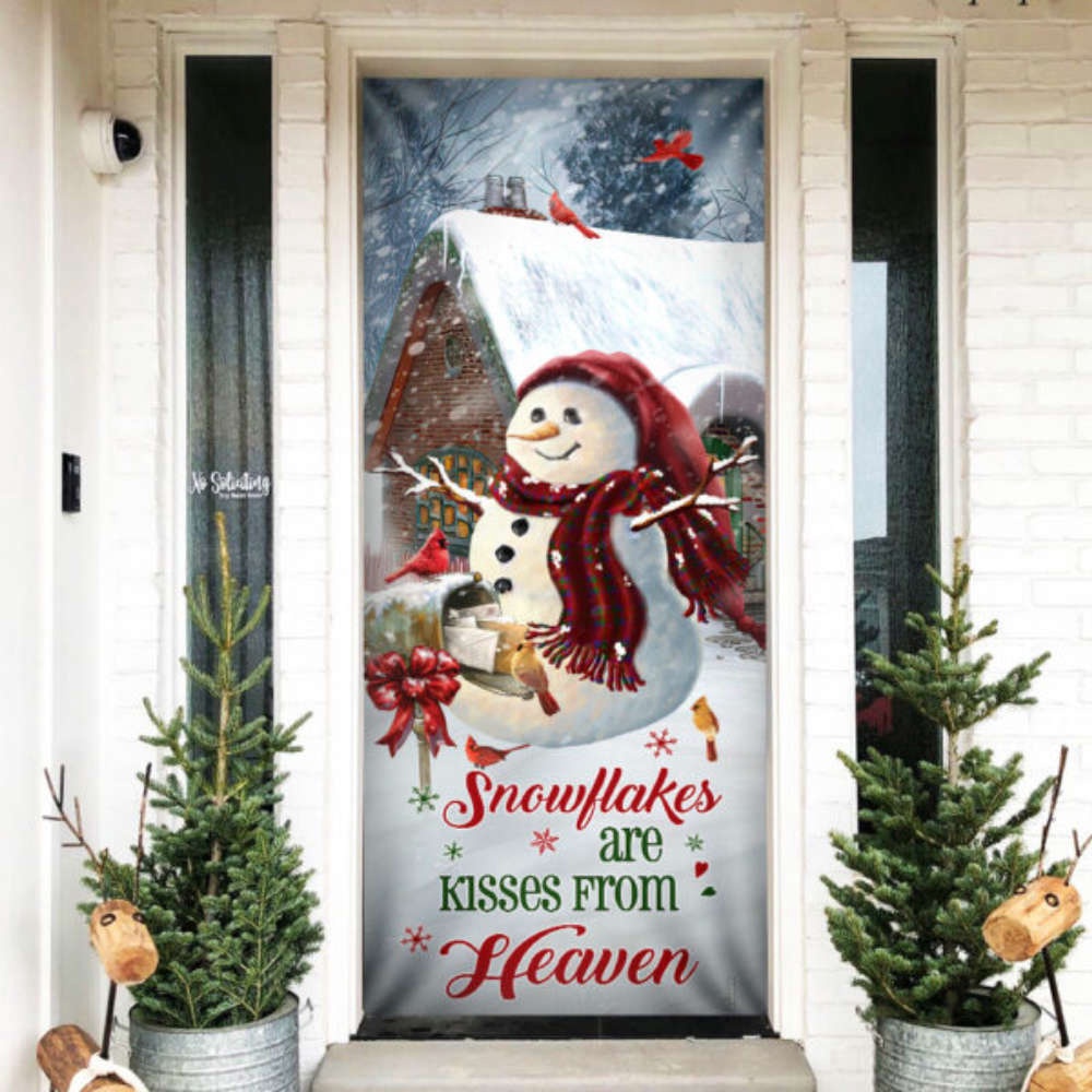 Christmas Door Cover Snowflakes Are Kisses From Heaven, Gift For Christmas, Christmas Gift Christmas Door Cover Snowflakes Are Kisses From Heaven, Gift For Christmas, Christmas Gift