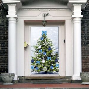 Christmas Front Door Cover Entry Doors Vinyl…
