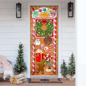 Christmas Ginger Bread Door Cover, Door Christmas…