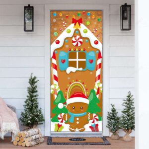 Christmas Gingerbread House Door Cover Ginger Bread…