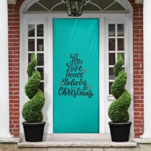 Christmas Joy Love Peace Believe Background Teal…