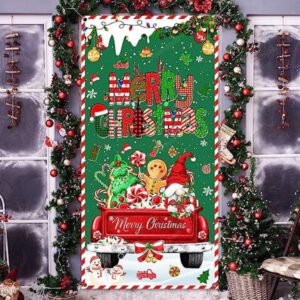 Christmas Red Truck Door Cover Decorations with…