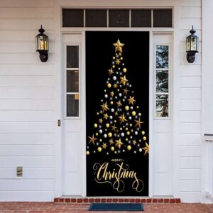 Christmas Tree Door Cover, Holiday Front Door…