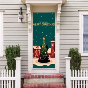 Christmas Tree Door Cover, Merry Christmas Door…