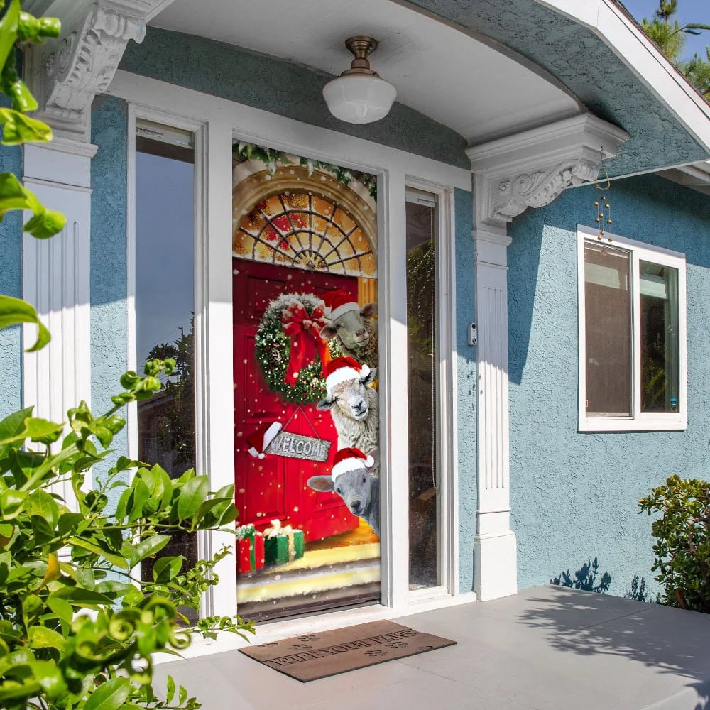 Christmas With My Herd Sheep Cattle Farmer Door Cover, Christmas Outdoor Decoration, Unique Gifts Doorcover, Christmas Gift Christmas With My Herd Sheep Cattle Farmer Door Cover, Christmas Outdoor Decoration, Unique Gifts Doorcover, Christmas Gift
