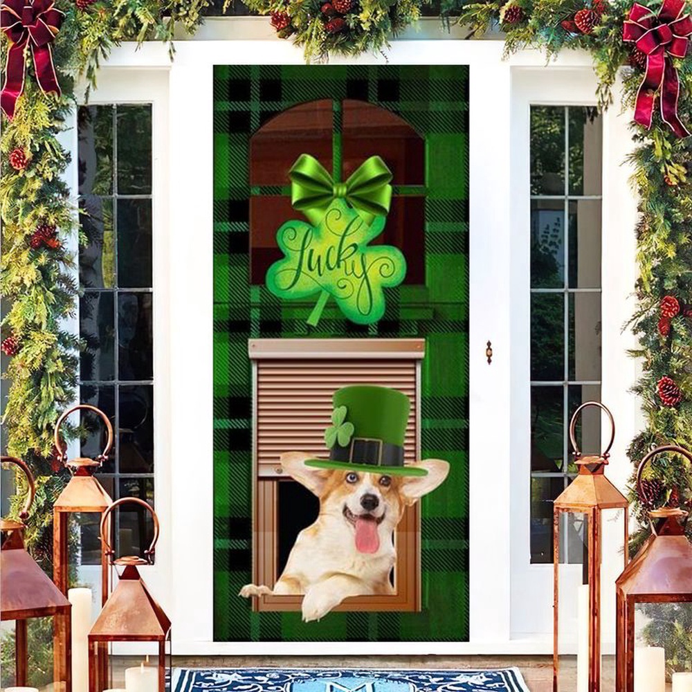 Corgi Lucky Green Patricks Shamrock Irishmen Home Decor Gift Idea, Christmas Gift