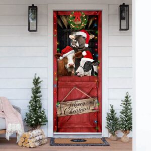 Cow. Cattle. Merry Christmas Door Cover, Xmas…