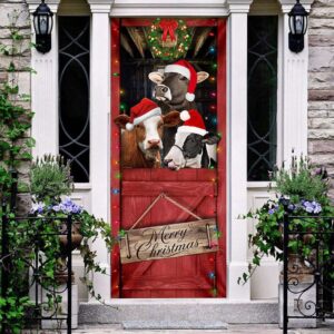 Cow. Cattle. Merry Christmas Door Cover Xmas Gifts For Pet Lovers Christmas Gift 3 guaq8i.jpg