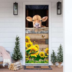 Cow Sunflower Door Cover, Xmas Gifts For…