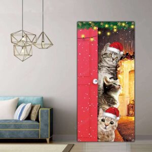 Cute Cats Merry Christmas Door Cover Funny Cats Door Banner Decoration Christmas Gift 3 qve8ui.jpg