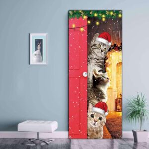Cute Cats Merry Christmas Door Cover Funny Cats Door Banner Decoration Christmas Gift 4 ljgqjb.jpg