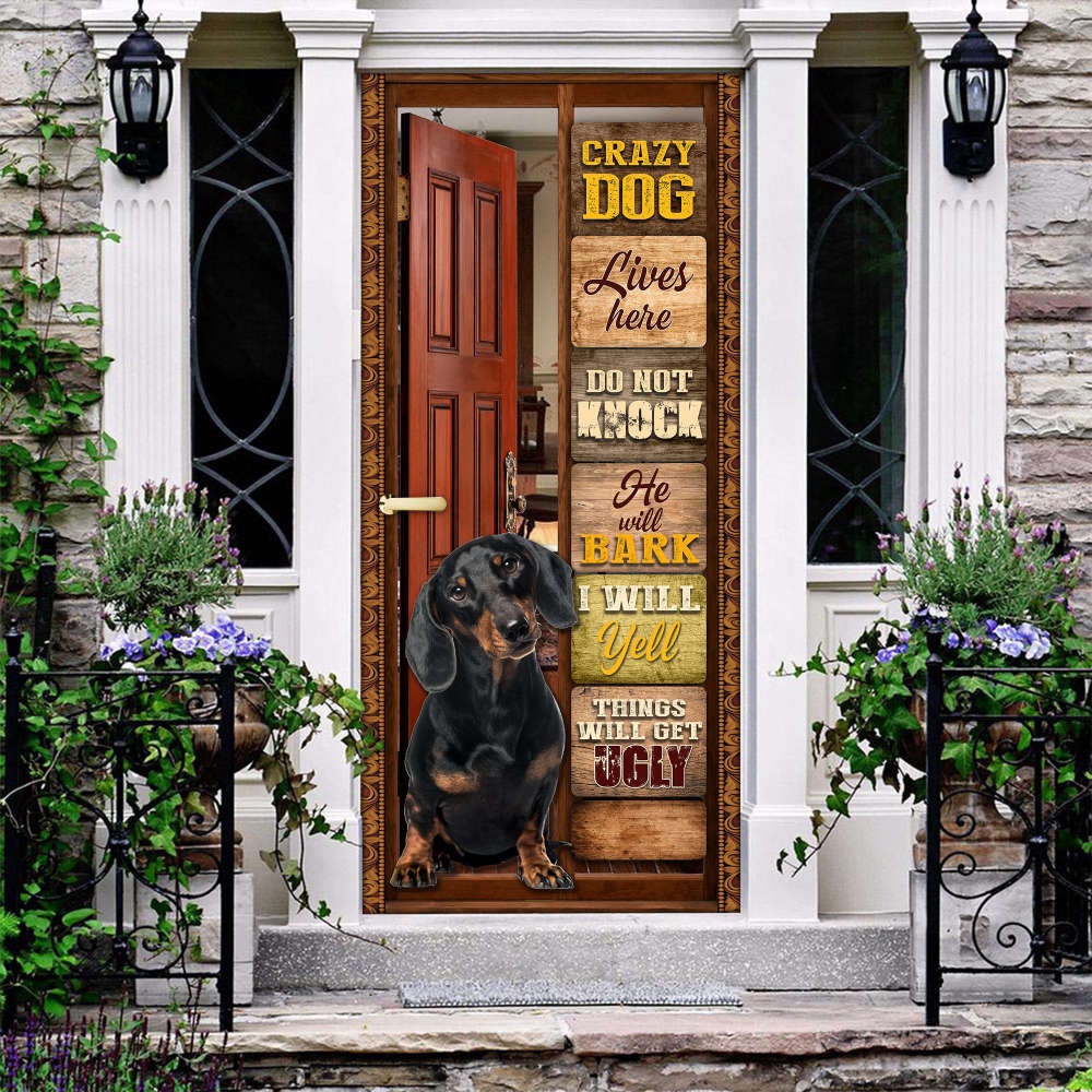 Dachshund Lives Here Door Cover, Perfect Gift for Dachshund Lovers, Christmas Gift