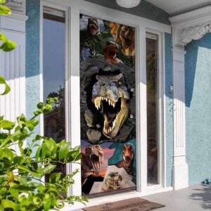 Dinosaur T rex Door Cover Transform Your Space with Engaging Design Christmas Gift 2 omcoc3.jpg
