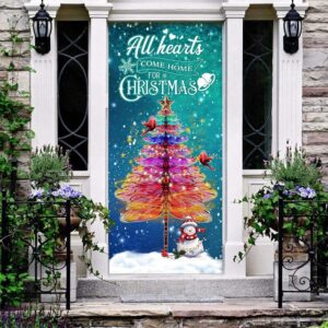 Dragonfly Christmas Door Cover All Hearts Come Home For Christmas Door Cover Gift For Christmas Christmas Gift 2 bzmfao.jpg
