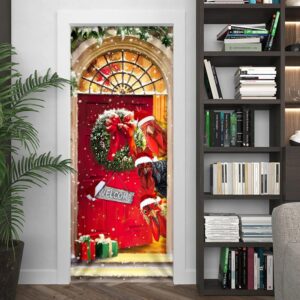Farmhouse Chicken Christmas Door Cover Unique Gifts Doorcover Christmas Gift 4 pomour.jpg