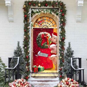 Farmhouse Pig Christmas Door Cover Gift For Famer Christmas Outdoor Decoration Christmas Gift 2 lcxgye.jpg