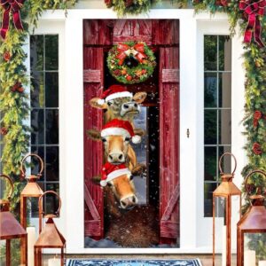 Funny Cow Christmas Door Cover Cattle Unique Gifts Doorcover Holiday Decor Christmas Gift 3 crrj5n.jpg