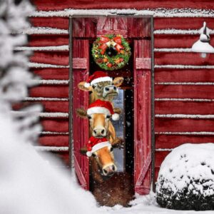 Funny Cow Christmas Door Cover Cattle Unique Gifts Doorcover Holiday Decor Christmas Gift 5 ztifub.jpg