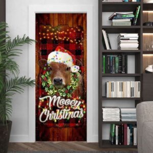 Funny Cow Merry Christmas Door Cover Festive Cow Home Decor Christmas Gift 3 pdesrb.jpg