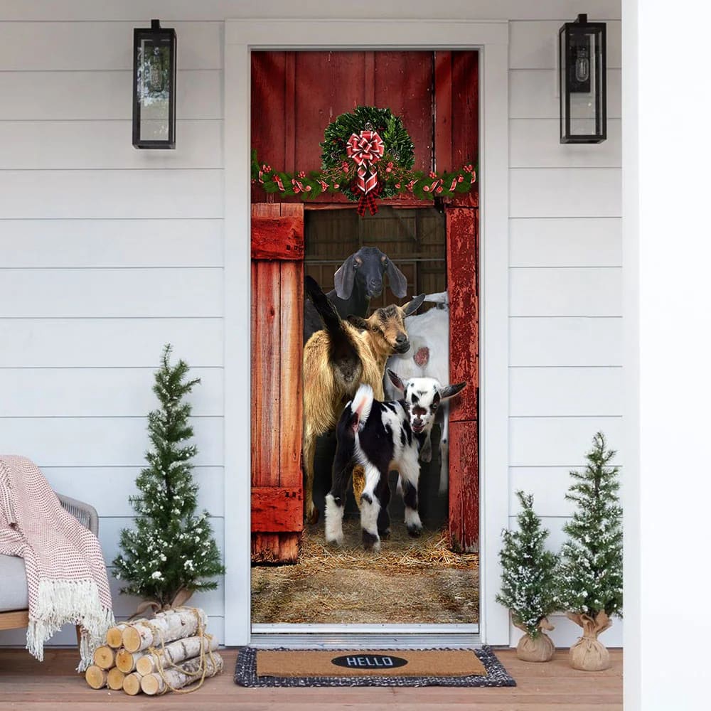 Funny Family Goat Door Cover, Unique Gifts Doorcover, Housewarming Gifts, Christmas Gift Funny Family Goat Door Cover, Unique Gifts Doorcover, Housewarming Gifts, Christmas Gift