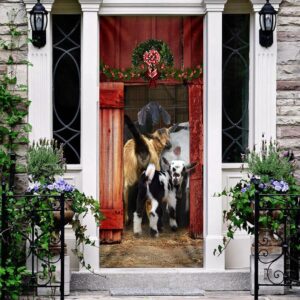 Funny Family Goat Door Cover Unique Gifts Doorcover Housewarming Gifts Christmas Gift 2 nmggem.jpg