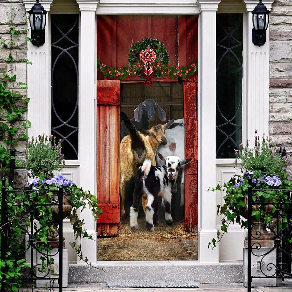 Funny Family Goat Door Cover, Unique Gifts Doorcover, Housewarming Gifts, Christmas Gift Funny Family Goat Door Cover, Unique Gifts Doorcover, Housewarming Gifts, Christmas Gift